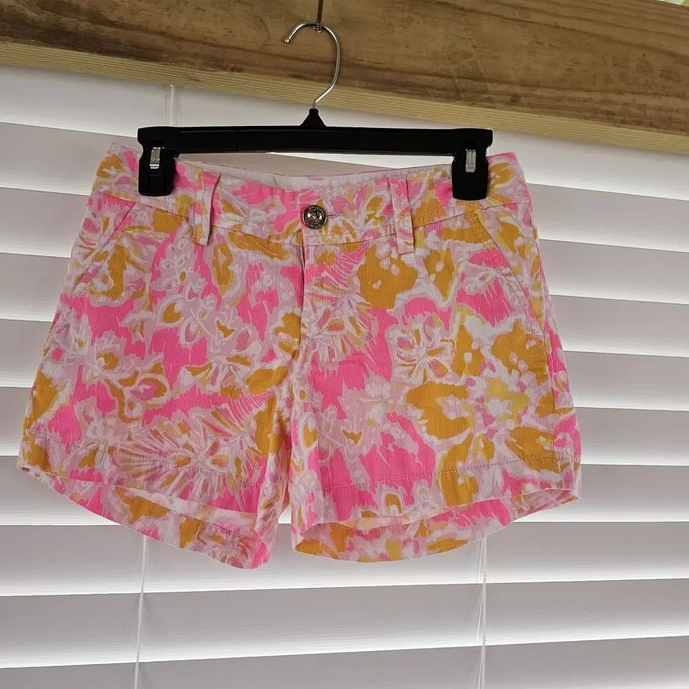 Lilly Pulitzer Kir Royal Pink Ooh La La Callahan Shorts size 00